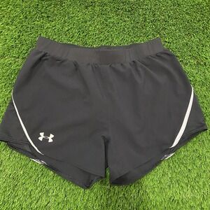 Under Armour Shorts Womens Mileage 2.0 Athletic Black Lined Elastic Waist Sz Sm